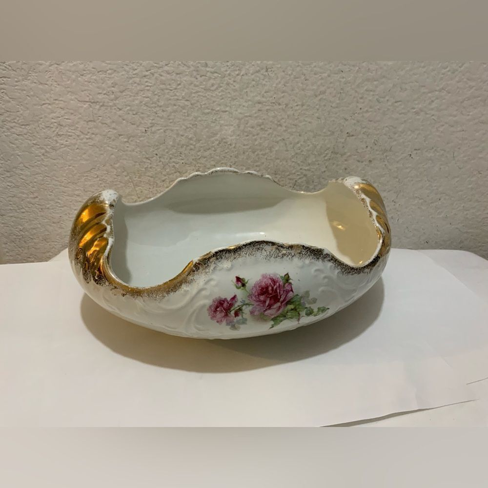 The colonial Bowl antique 24K Gold Lined Compote The Colonial Co. / Marked G18